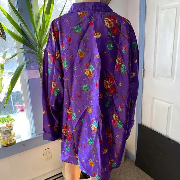 VTG Boho Amilano Intimates Floral Lightweight Casual Top Blouse Women Plus Sz 2X - Picture 2 of 5